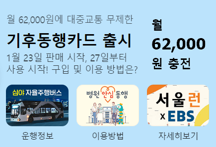 서울 기후동행카드 요금